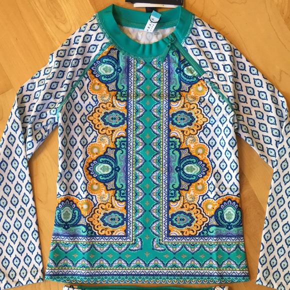 CABANA LIFE | Jewel Scarf 2-Piece Girls Rashguard Swimsuit - Picture 5 of 15